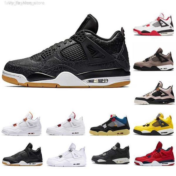 

basketball shoes men sports trainers 4s green punch laser black gum cavs 4 mens