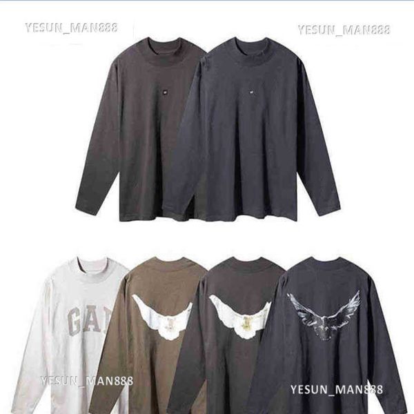 

hoodies sweatshirts men's t-shirts designer kanyes classic wests t shirt luxury fashion three party joint name peace dove printed summe, Black