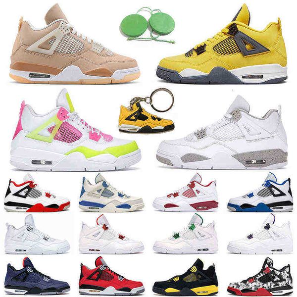 

jumpman 4 lemon pink outdoor shoes men women 4s shimmer university blue guava ice mens trainer, Black
