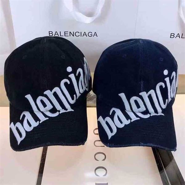 

designer ball balenciga caps synchronous spring summer luxury s cap embroidered letters mens womens base sun shading and sunscreen graffiti, Blue;gray