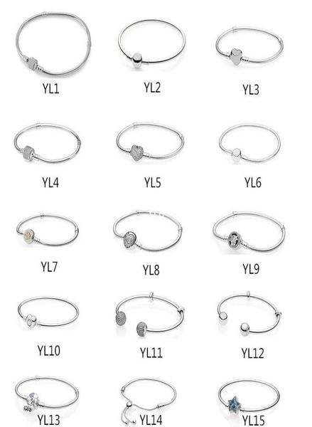 

authentic s925 sterling silver heart charms bracelet 63 inch 16cm fit pandora european beads jewelry bangle real silver bracelet 4113773, Golden;silver