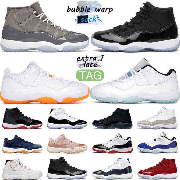 

11s outdoor shoes men women cool cap light brown peach gown jumpman 11 legend blue platinum tint concord bred mens sports sneaker, Black