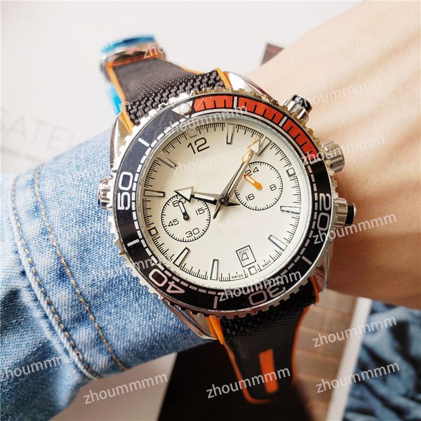 

2023 all dials work mens watches two eyes full functional clock wristwatches nylon strap quartz waterproof calendar all the crime scanning t, Slivery;brown