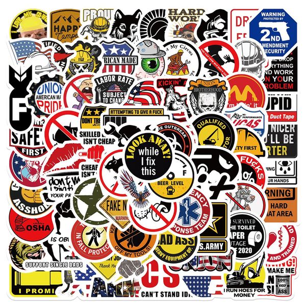 

98pcs funny hard hat sticker helmet graffiti stickers for diy luggage lapskateboard motorcycle bicycle stickers