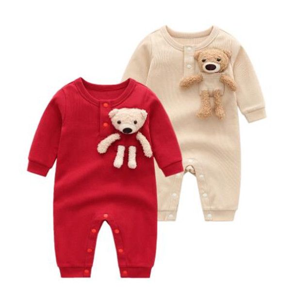

2023 new baby's romper spring autumn clothes o-neck long sleeve baby one-piece suit pit strip bear clothing baby's full moon newbo, Blue