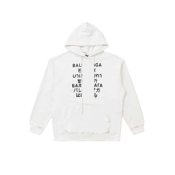 

designers luxury balencigas classic fashion trend versatile and comfortable loose seven languages color letter bullet screen print hoodie, Black