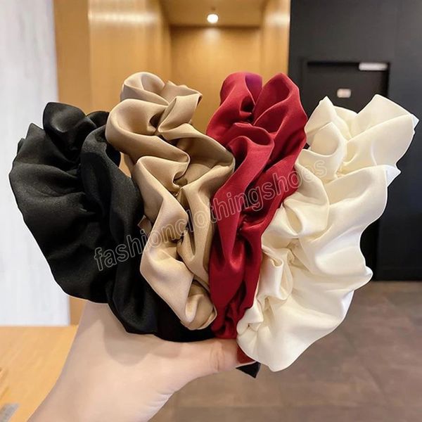 

cloth hair hoop vintage hair accessories hairbands for women headwear headbands high head hoops headdress, Slivery;white