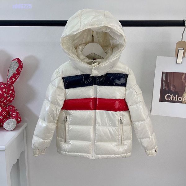 

winter kids down jacket coat parka cotton jacket padded lengthened knee length korean version slim fitting fur collar hooded thickened singl, Red