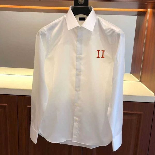 

high version mens casual shirt h designer t shirts fashion embroidery long sleeve tshirt women business wind cardigan coat, White;black