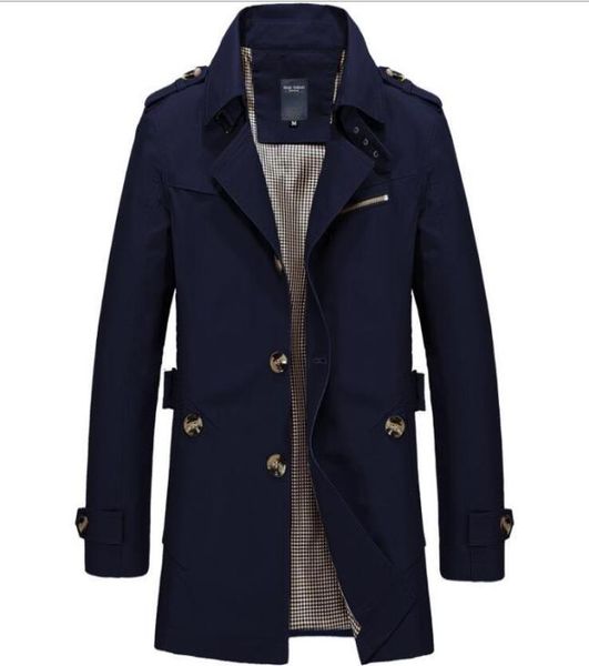

fashionmen039s trench coats autumn winter mens man midlength coat men clothes slim fit overcoat long sleeve designer big size3585282, Tan;black