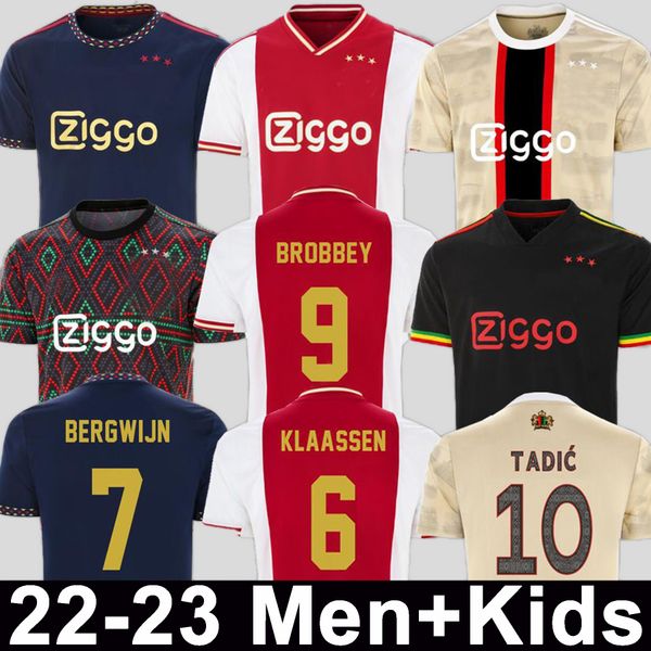 

tadic 21 22 23 ajaxs soccer jerseys fans player bassey berghuis third black kit blind klaassen taylor 2022 2023 football shirts men kids uni, Black;yellow