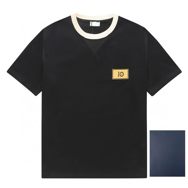 

men's plus tees & polos round neck embroidered and printed polar style summer wear with street pure cotton efe22, Black;brown