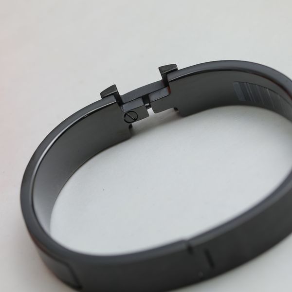 

clic hh bangle mens designer bracelet cuff bangle counter quality titanium steel material premium gifts official reproductions couple luxury, Black