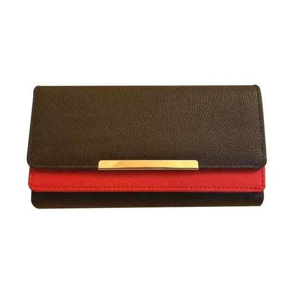 

fashion red bottoms lady long wallet multicolor designer coin purse card holder original box women classic zipper pocket, Red;black