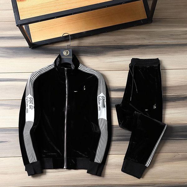 

men's suit tracksuits long sleeve suits sports pullover leisure suits casual wear autumn winter sweater pantsmm211, Gray