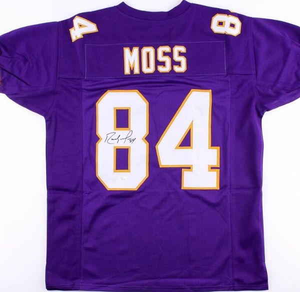 

randy moss sanders signed autograph signatured autographed auto jersey shirts, Black;red