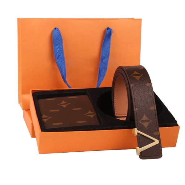 

new belt purse set designer luxury brand men's and women's belt width 3.8cm belt box, Black;brown