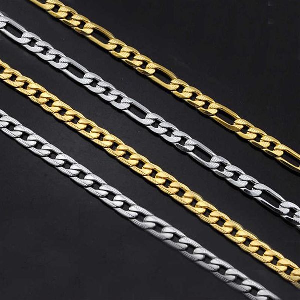 

chains stainless steel men necklace statement gold chain long men's necklaces male chocker hip hop jewelry q0605206h, Silver