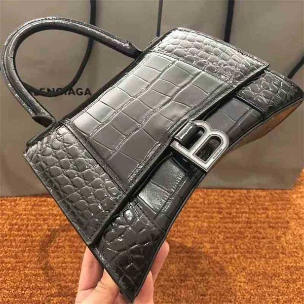 

b bags balencaigass paris bag designer handbag b-home hourglass b-button women's 2022 leather crocodile pattern portable single diagona