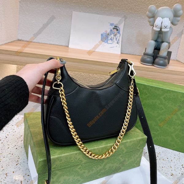 

designer womens underarm shoulder bag adjustable strap crossbody lady tote wallet half-moon armpit purse letter gold hardware zipper fashion