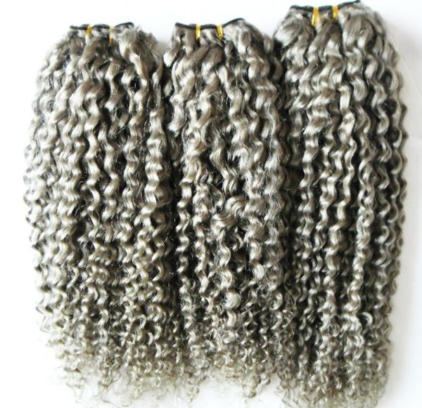 

grey brazilian kinky curly hair weave bundles 100 human hair bundles 3pcs natural non remy hair extensions 3 bundles can buy8260901, Black