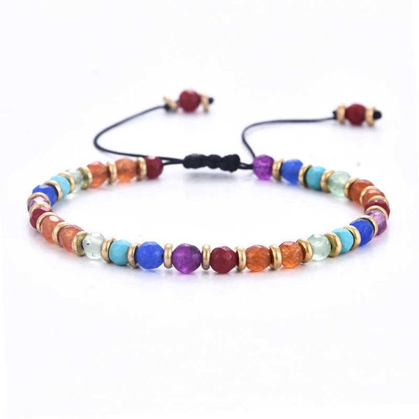

birthday 4mm seven chakra bracelet beaded bohemian copper piece jewelry color braided bracelet, Black
