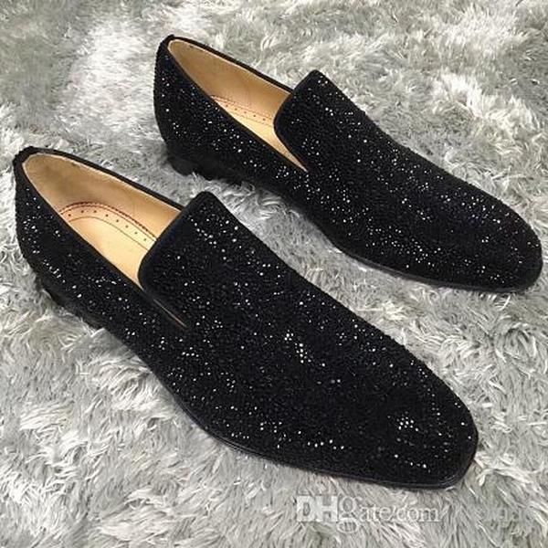 

red-bottoms shoes christians original box ship bag men business sneakers slip on loafers shoes red outdoor party wedding flats luxu kvt, Black