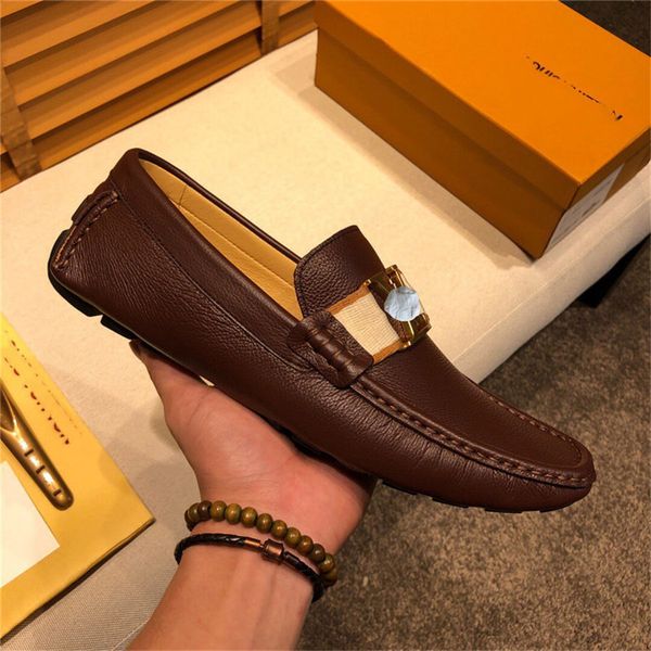 

spring summer new men's loafers shoe comfortable flat casual shoes men breathable slip-on soft leather driving shoes moccasins, Black