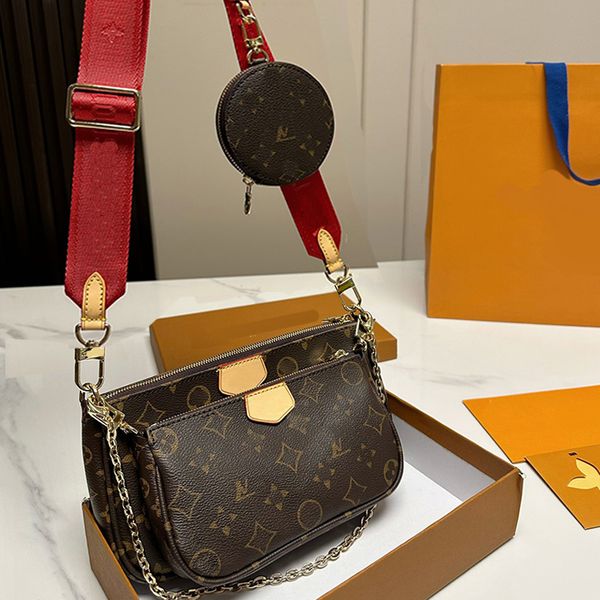 

3pcs designer tote bag shoulder bags genuine leather women crossbody lady fashion handbag classic presbyopia multiple modes of carrying hard