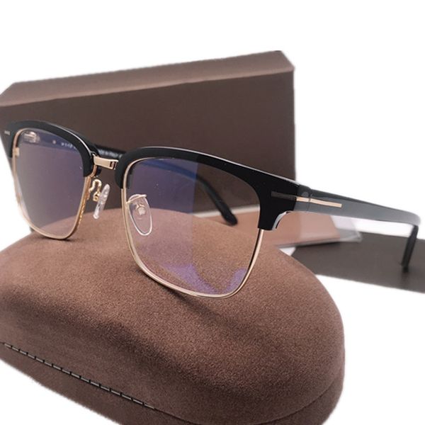 

fashion men eyebrow sunglasses frame 58-20-140 imported plank metal bigrim for prescription eyewear goggles fullset case, Black
