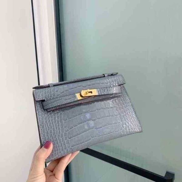 

new herme & second women's pepper bag generation 2021 alligator kaili bag mini one shoulder two strap small square