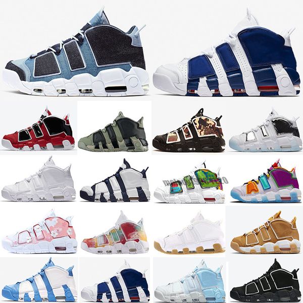 

mens women more uptempos basketball shoes 2022 new uptempos scottie pippen split split doernbecher gym team red sport sneakers italy bulls h, Black;brown