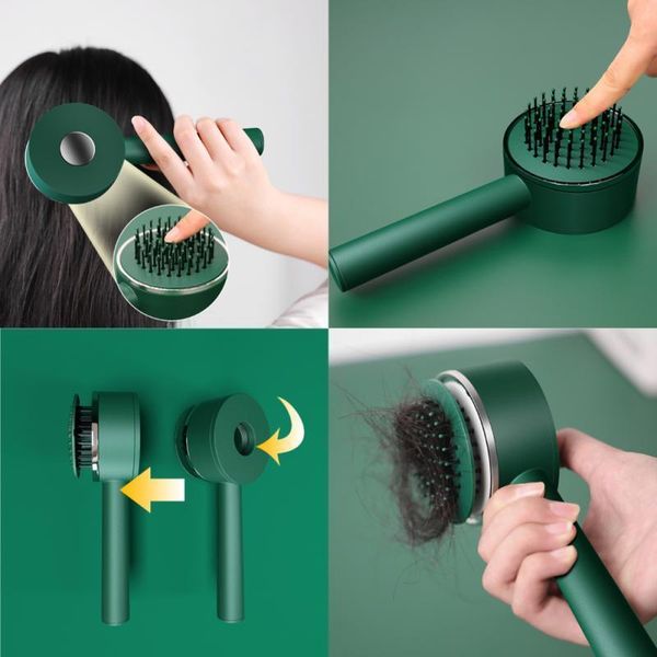 

curling irons airbag massage scalp comb professional detangling one key self cleaning anti static hair brush soft fine grooming tool 221119