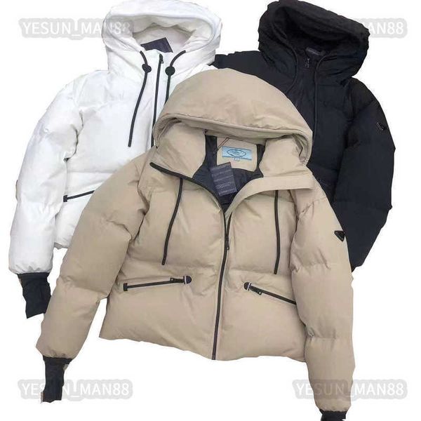 

men's parkas womens designer prads down jacket winter fashion puffer jackets coat outerwear causal warm thickened parka, Black