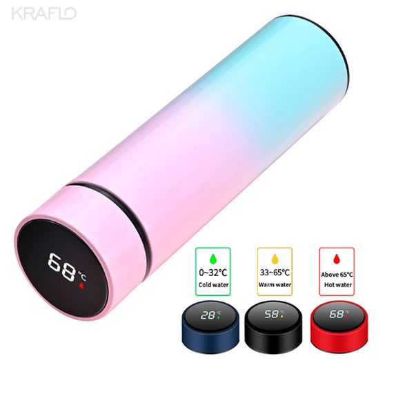 

intelligent stainless steel thermos water bottle temperature display smart vacuum flasks thermoses coffee cup christmas gifts