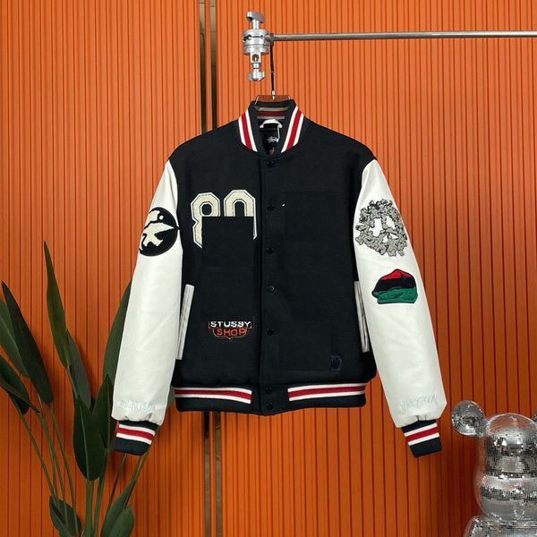 

designer mens jackets clothing france brand bomber baseball uniform jacket men s outerwear coat fashion hombre casual street coats 003, Black;brown