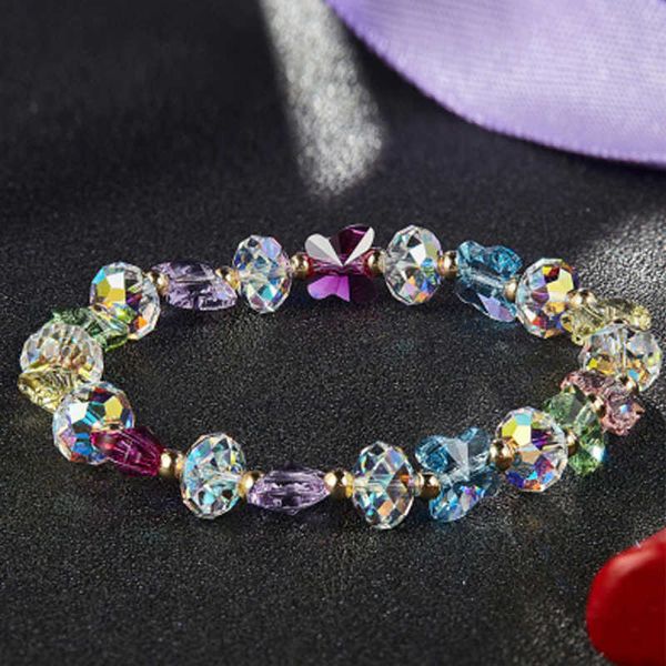 

butterfly flash bracelet personality fresh women's bracelet crystal jewelry, Black