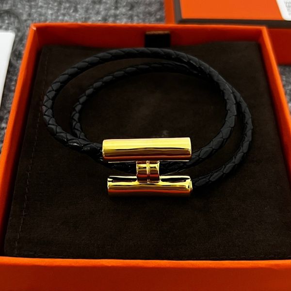 

tournis tresse h bangle sheepskin bracelet for man designer for woman t0p 16-22cm gold black silver bracelet gifts for couples with counter