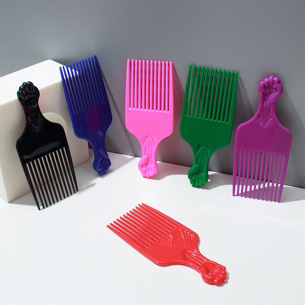 

hair brushes 1 piece wide teeth brush pick comb fork brush insert plastic gear for curly afro styling tools 221119, Silver