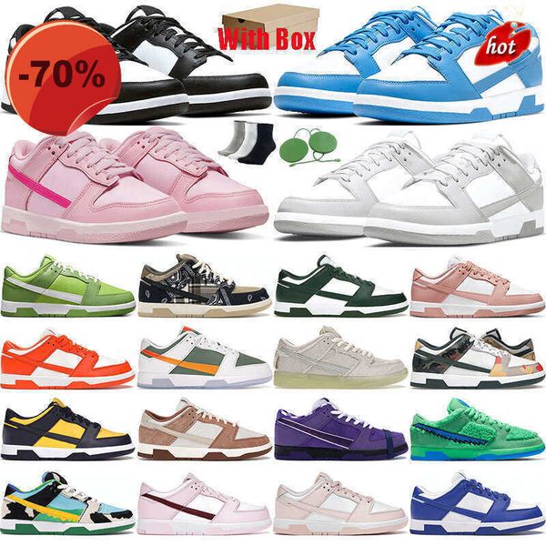 

with box dunks casual shoes panda black white unc grey fog patchwork varsity green mummy triple pink orange pearl syracuse purple lobster