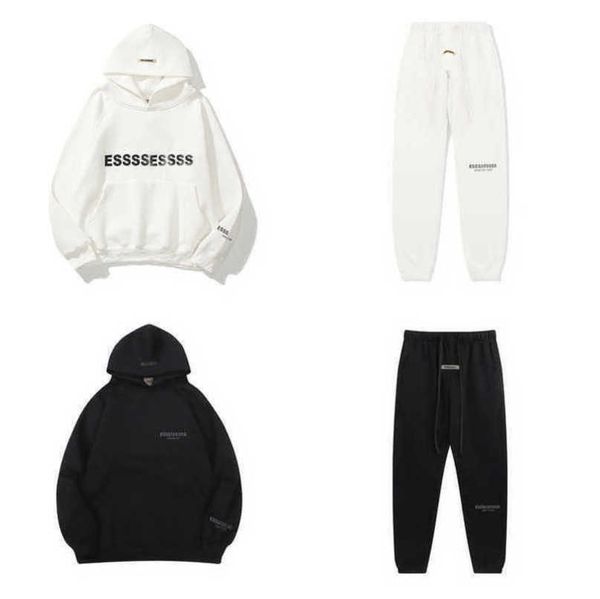 

luxury men's fashion tracksuits sweatshirts letter esss hoodies men women sportswear pants suit hooded sweater casual pullover couple, Gray