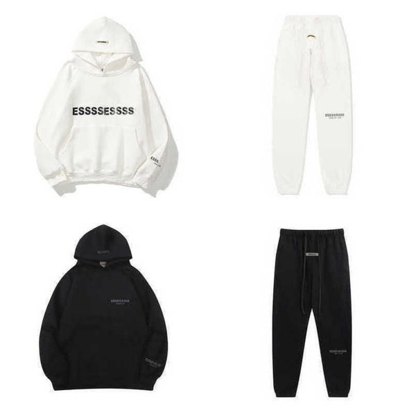 

men's fashion luxury tracksuits sweatshirts letter essss hoodies men women sportswear pants suit hooded sweater casual pullover couple, Gray
