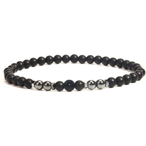 

handmade jewelry wholesale fashion hematite anklet 6mm frosted bead tiger eye stone foot jewelry, Black