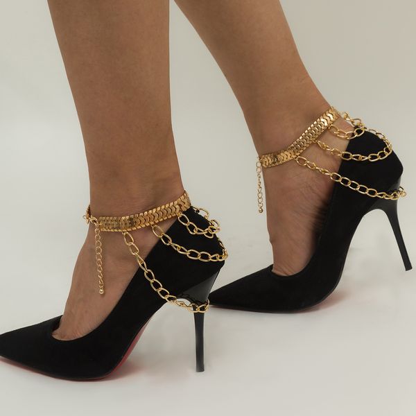 

gold anklets for women fashion jewelry bohemia style female tassel foot chain silver color, Red;blue
