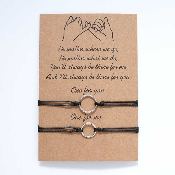 

card couple bracelet personality alloy size circle ring woven bracelet hand rope, Golden;silver