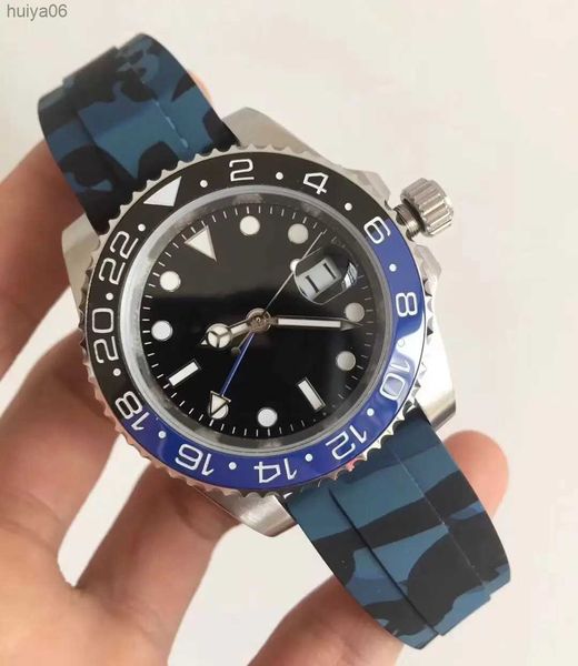 

high-quality men's tape watch 40mm folding buckle watch male automatic mechanical wristwatch sports waterproof huiya06, Slivery;brown