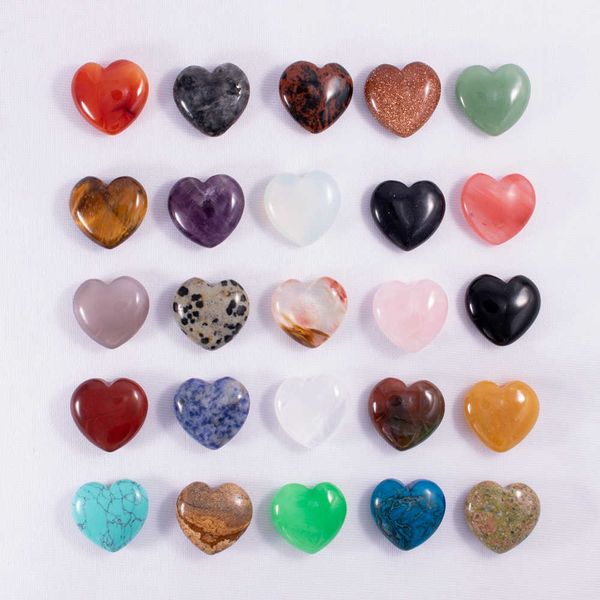 

gemstone heart shape natural crystal stone heal spiritual crystal no hole, Black