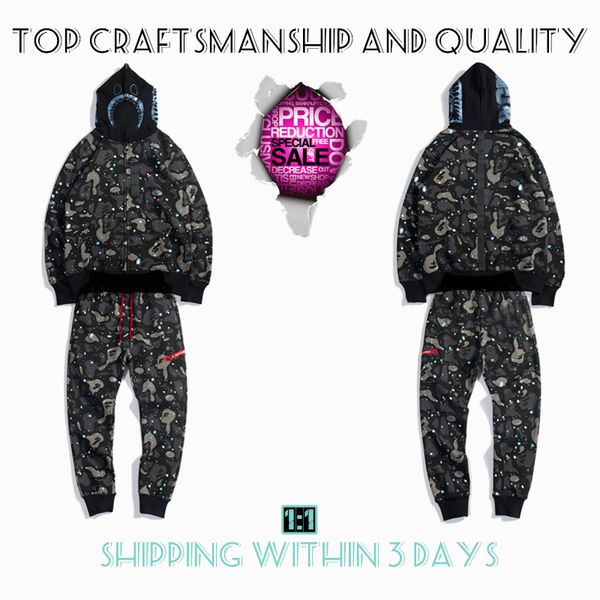 

mens hoodies sweatshirts craftsmanship mens hoodies suit hoodie designer jacket shark pullover tiger full zip color harajuku sweatshirt fash, Black