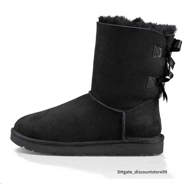 

2023 women ultra mini snow boots slipper u f22 winter new popular ankle sheepskin fur plush keep warm boots beautiful gifts antelope reindee, Black