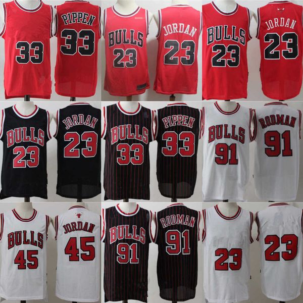 

mens basketball jerseys 45 23 michael mj scottie 33 pippen dennis 91 rodman throwback basketball shorts red black white beige blue bulles, Black;red